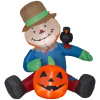 4 Foot Harvest Scarecrow With Pumpkin Airblown Inflatable